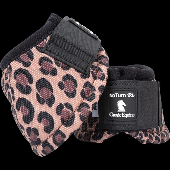 NEW Classic Equine Cheetah No Turn Bell Boots S M L - Picture 1 of 1